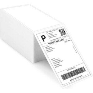 4 x 6 Direct Thermal Labels, 500 Fan-Fold Perforated Labels Per Stack